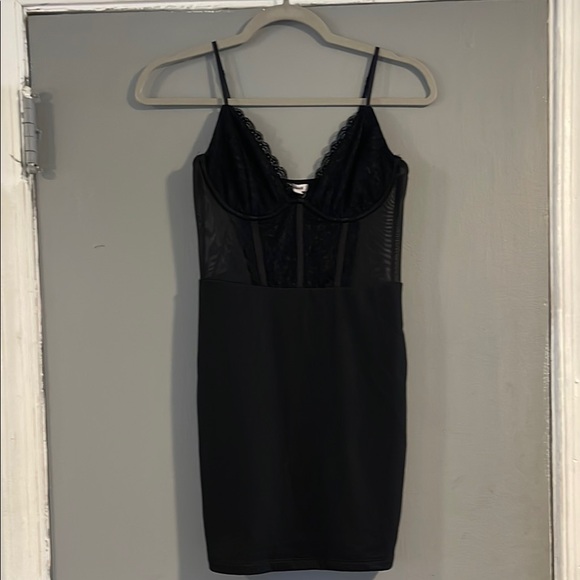 Garage Dresses & Skirts - Garage Black‎ Mini Dress with Spaghetti Straps and V-Neckline